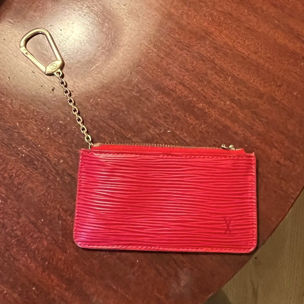 Louis Vuitton Red Epi Leather Cles Keychain Pouchette Pouch